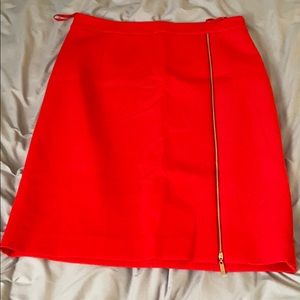 New red under the knee skirt